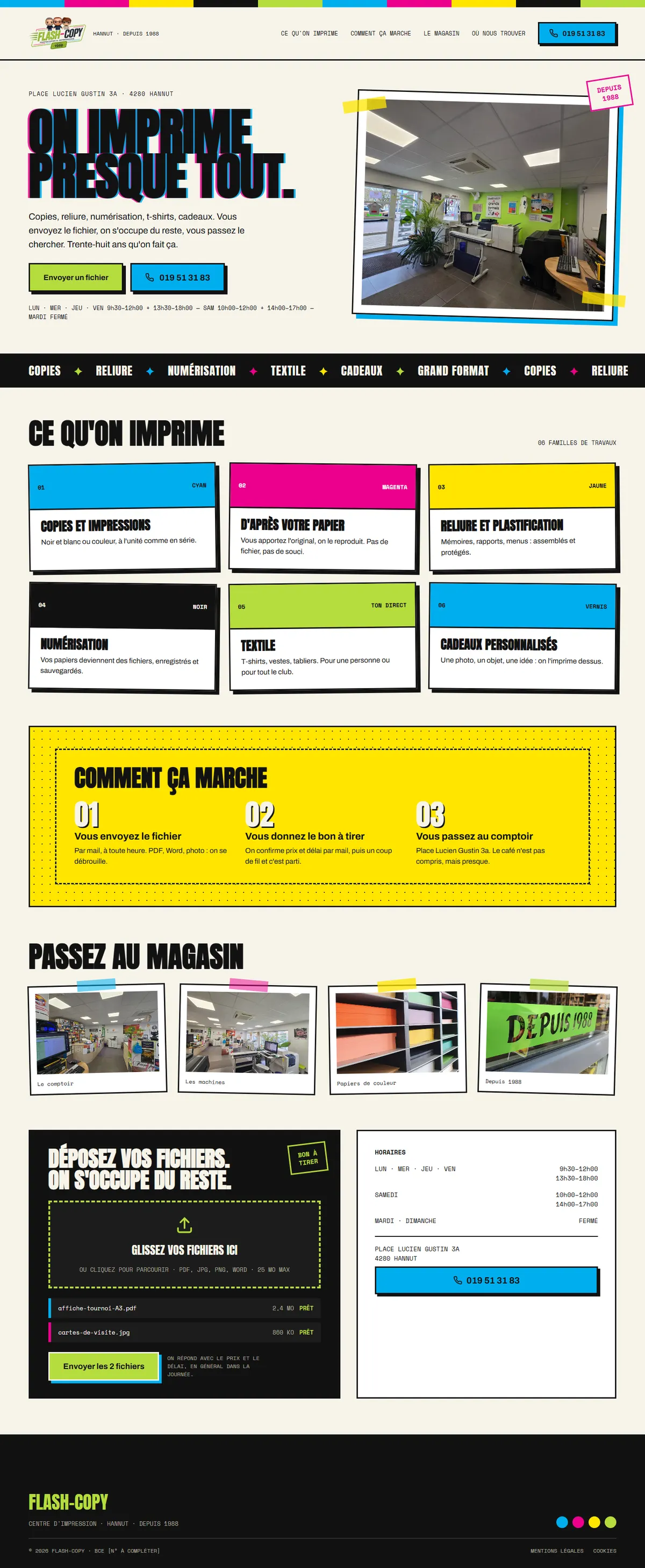 Version proposée de la page d'accueil de Flash-Copy, en entier