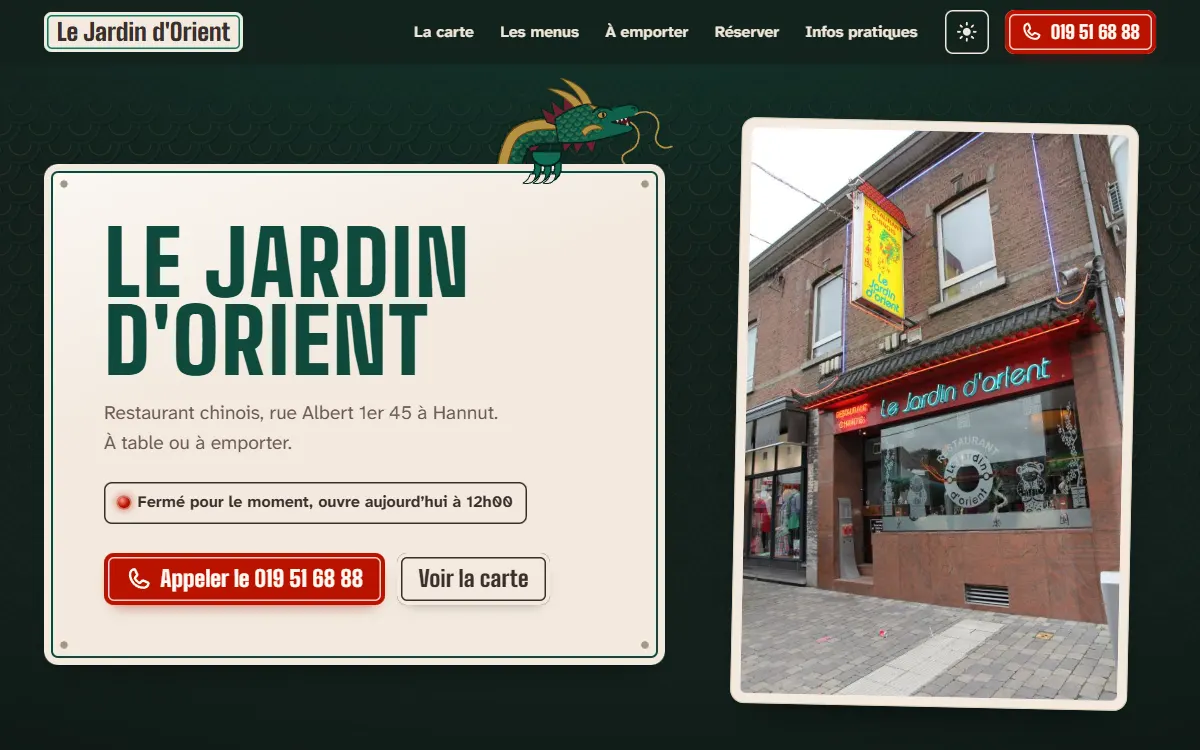 Le Jardin d'Orient, version proposée